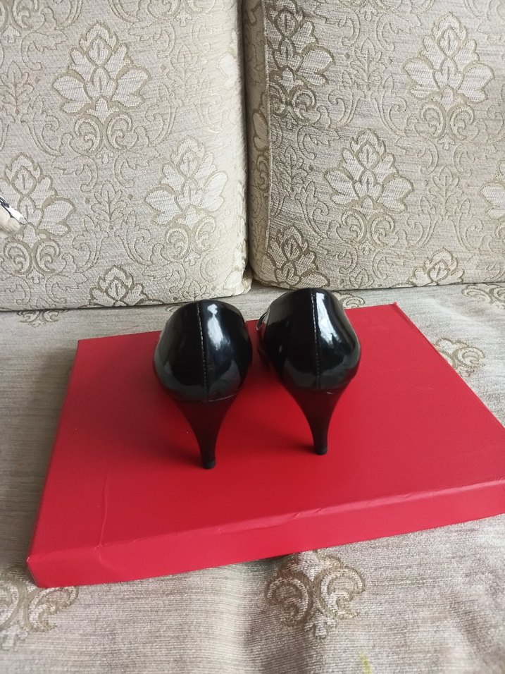 Siyah Rugan İnce Topuklu Kadın Stiletto - Görsel 2