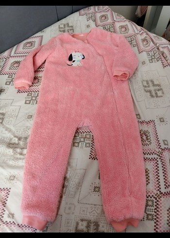 Kız Bebek Pembe Peluş Tulum - Görsel 2