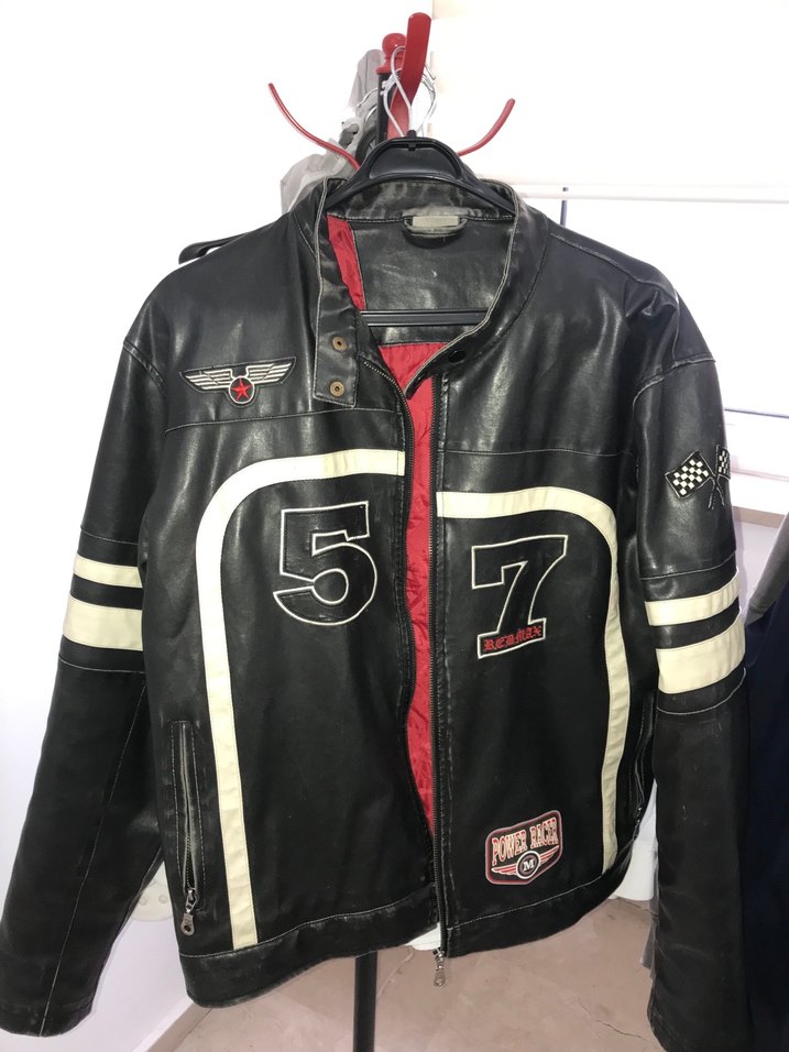 Kemerli Siyah Deri Biker Ceket - Görsel 3