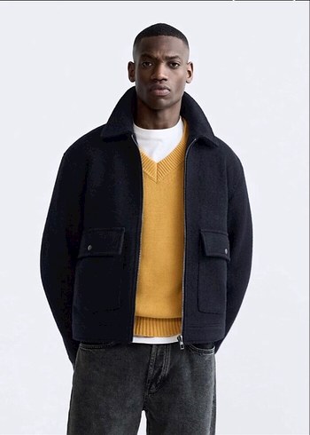 Siyah Yün Erkek Ceket - Normal Boy - Görsel 2