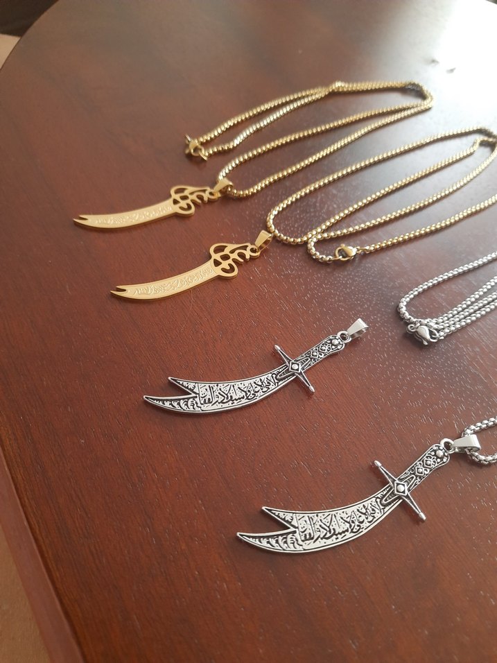 Hz Ali kılıcı Zülfikar çelik kolyeler - Görsel 3