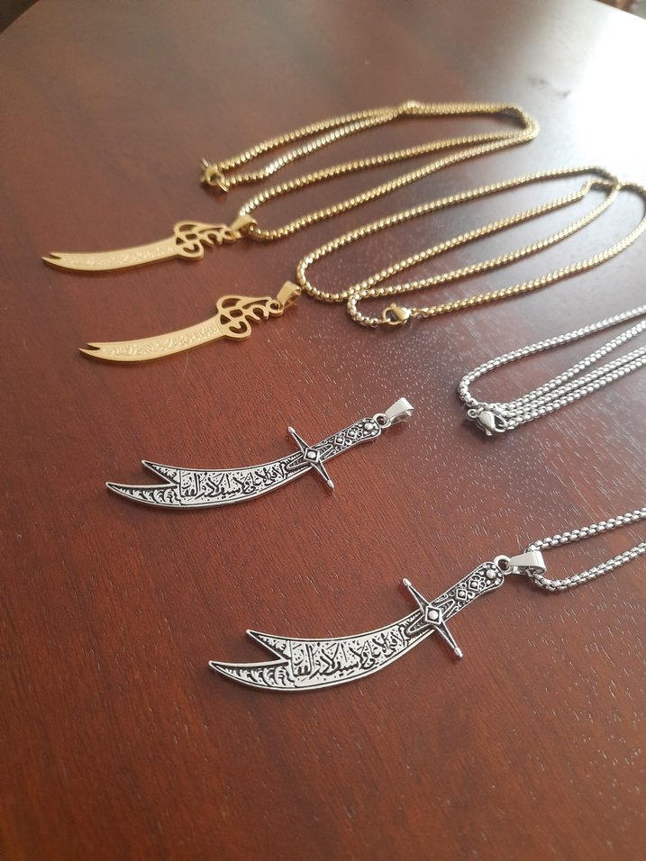 Hz Ali kılıcı Zülfikar çelik kolyeler - Görsel 4