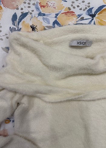 Uzun Kollu Beyaz Triko Kadın Kazak - Görsel 3