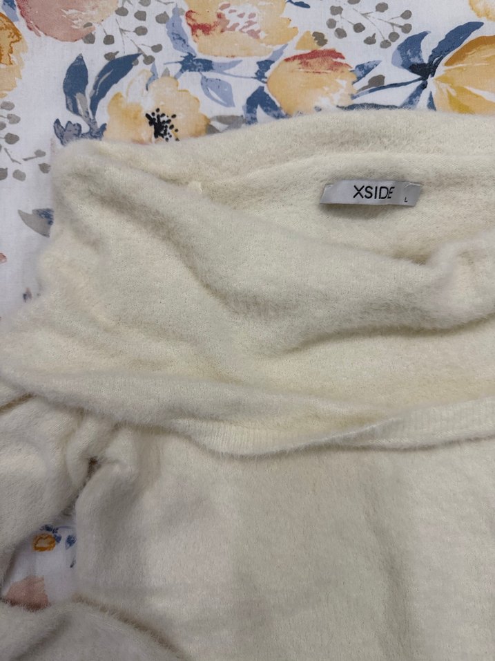 Uzun Kollu Beyaz Triko Kadın Kazak - Görsel 3