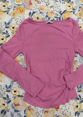 Dilvin Uzun Kollu Pembe Bluz - Görsel 3