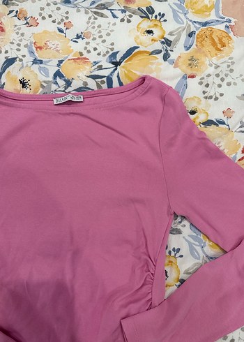 Dilvin Uzun Kollu Pembe Bluz - Görsel 4