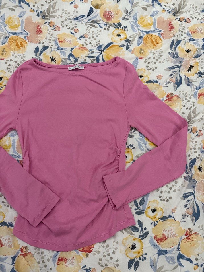 Dilvin Uzun Kollu Pembe Bluz - Görsel 5