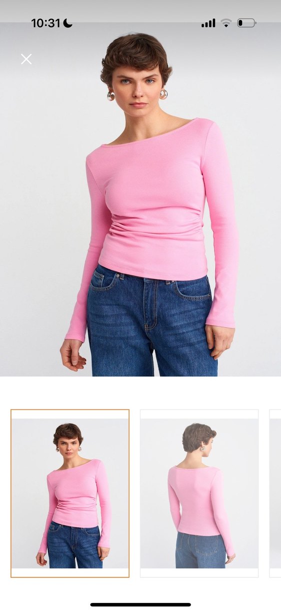 Dilvin Uzun Kollu Pembe Bluz - Görsel 2