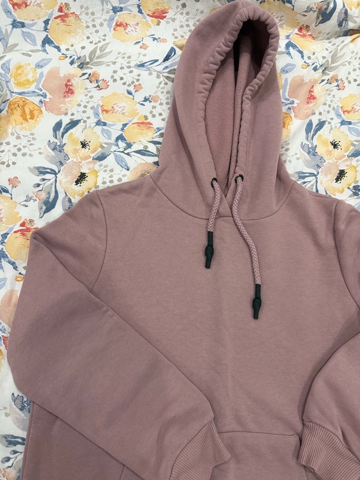 Gül kurusu Kapüşonlu Kadın Sweatshirt - Görsel 2