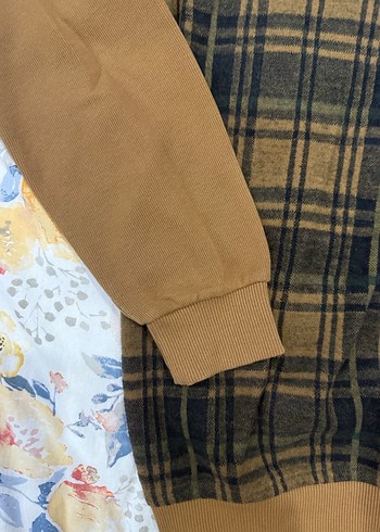 Düğmeli Kahverengi Kadın Erkek Sweatshirt - Görsel 4