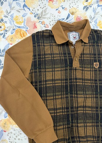 Düğmeli Kahverengi Kadın Erkek Sweatshirt - Görsel 2