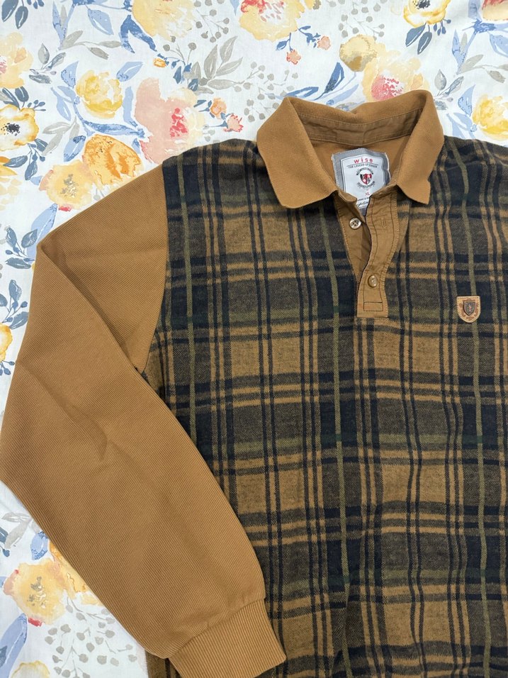 Düğmeli Kahverengi Kadın Erkek Sweatshirt - Görsel 2