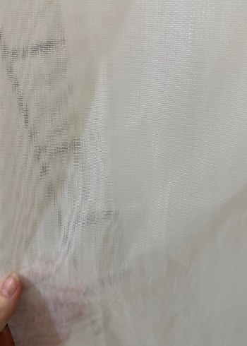 Beyaz Bohem Tarzı Desensiz Tül Perde - Görsel 2