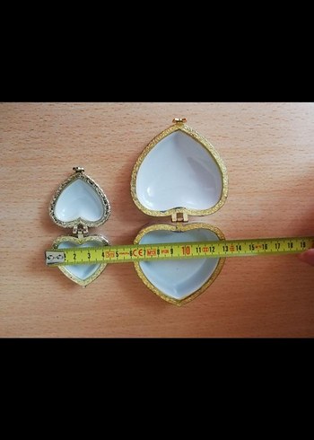 Vintage Dantel Desenli Çiçekli Kalp Kutular - Görsel 3