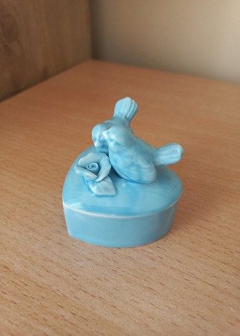 Turkuaz Kuşlu Kalp kutusu - Görsel 7