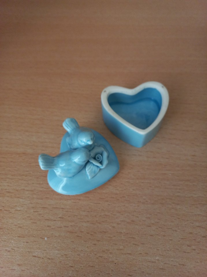 Turkuaz Kuşlu Kalp kutusu - Görsel 4
