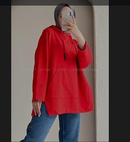 s Beden kırmızı Renk Sweatshırt