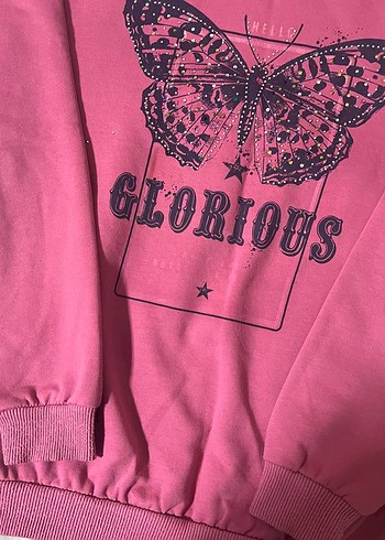 Pembe Baskılı Çocuk Sweatshirt - Görsel 2