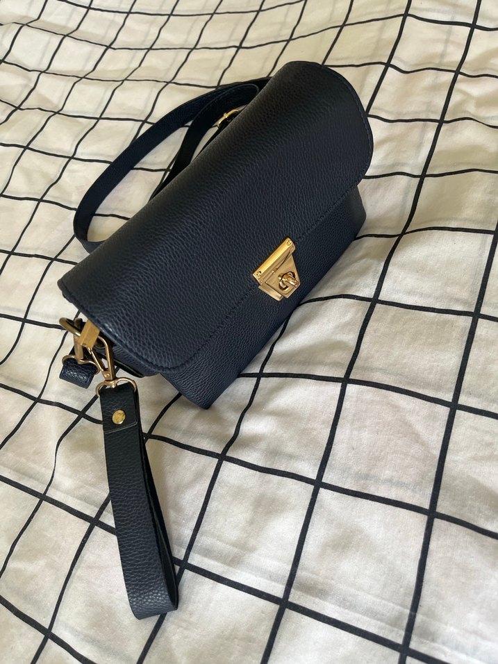 Lacivert kadın omuz çantası - Görsel 5