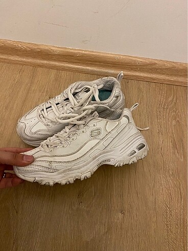 Kadın beyaz skechers D?Lites kadın spor ayakkabı - Görsel 7