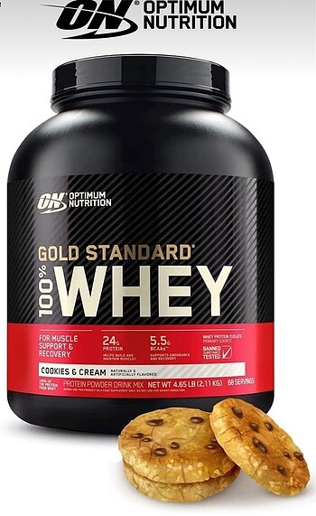 ON Optimum Nutrition Whey Protein Kurabiye, 2260gr