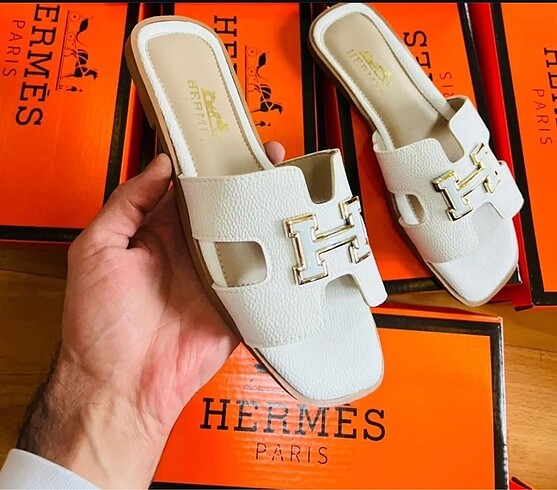 Beyaz Hermes terlik