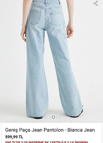 32 Beden mavi Renk Wide Leg Jean