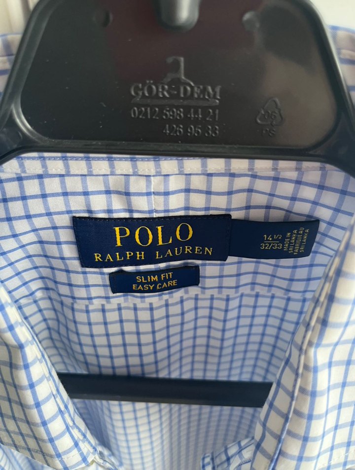 Ralph Lauren Mavi Kareli Uzun Kollu Gömlek - Görsel 4