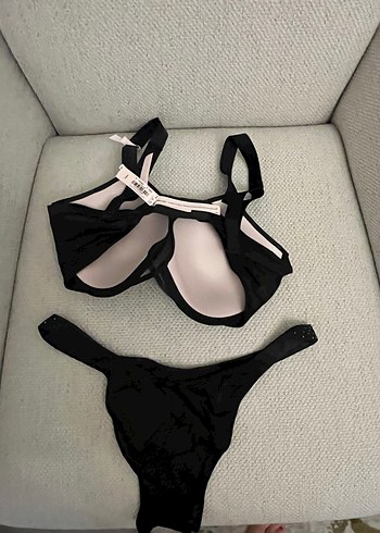 Victoria s Secret Siyah Gotik Glamour Sütyen ve Külot Takımı (orijinal)