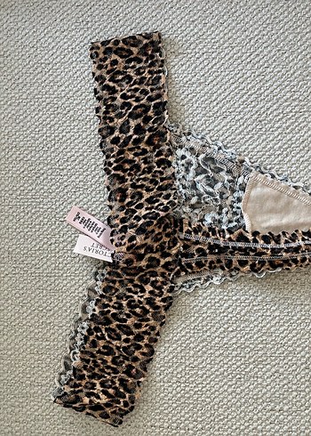 Victoria s Secret Kahverengi Leopar Desenli Midi Kadın İç Çamaşırı (orijinal)