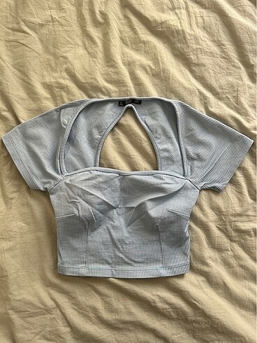 Dilvin pencere detaylıbuz mavisi crop