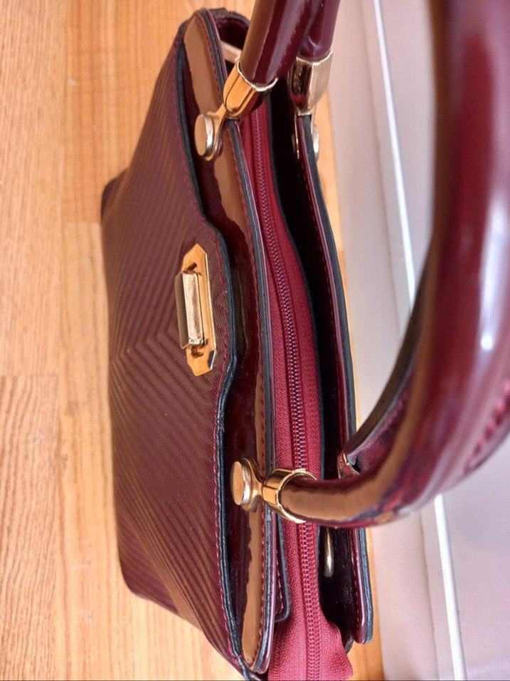  Şık Bordo Exclusive Çanta  Temiz ve Sorunsuz  - Görsel 3