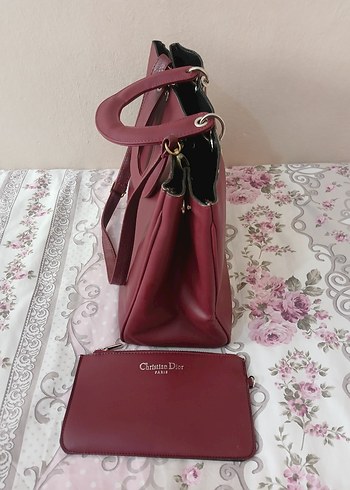 Bordo renk bayan kol çantası - Görsel 10