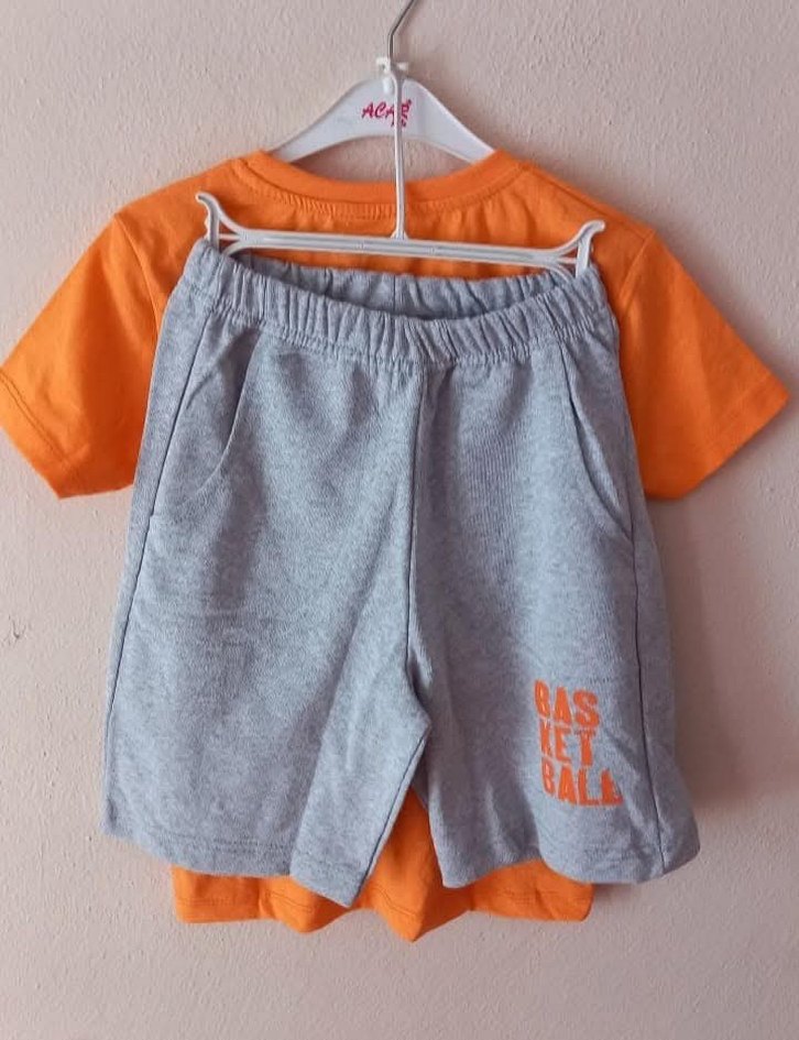 Turuncu Baskılı Erkek Çocuk Takım 7 8 yaş - Görsel 2