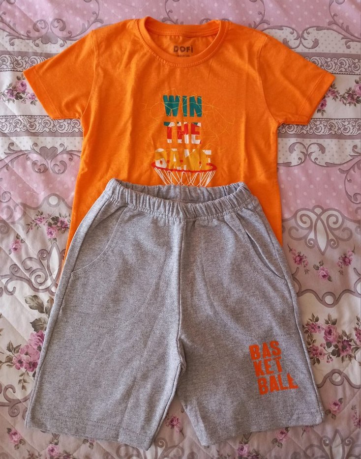 Turuncu Baskılı Erkek Çocuk Takım 7 8 yaş - Görsel 5
