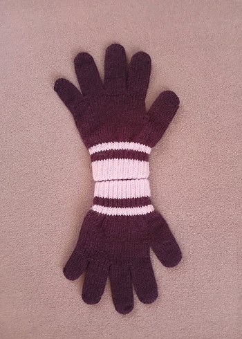 Sevimli Göz Detaylı Mor Çocuk eldiveni - Görsel 2