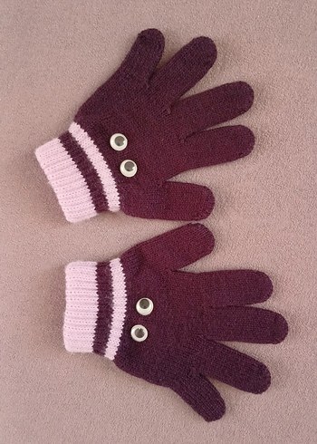 Sevimli Göz Detaylı Mor Çocuk eldiveni - Görsel 11