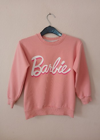 Pembe Barbie Baskılı Kız Sweatshirt 7 8 yaş - Görsel 3