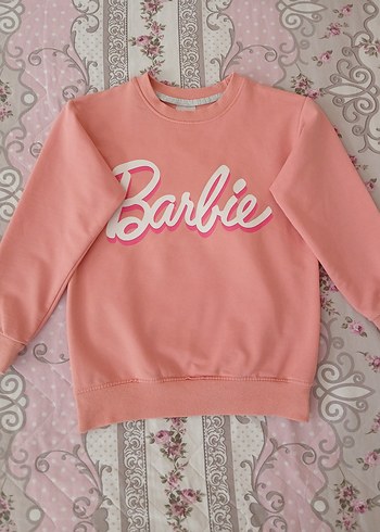 Pembe Barbie Baskılı Kız Sweatshirt 7 8 yaş - Görsel 15