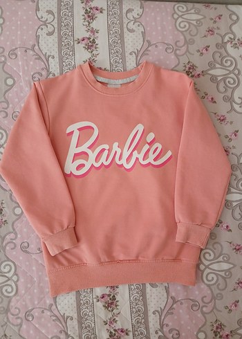 Pembe Barbie Baskılı Kız Sweatshirt 7 8 yaş - Görsel 17