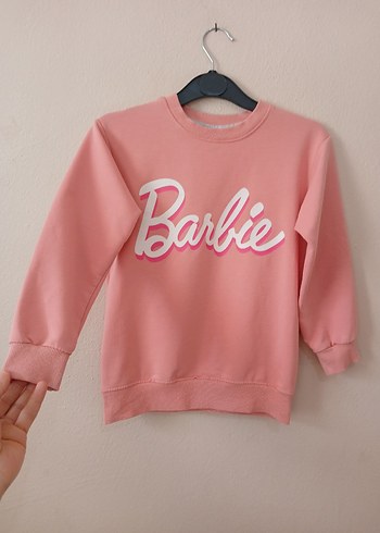 Pembe Barbie Baskılı Kız Sweatshirt 7 8 yaş - Görsel 7