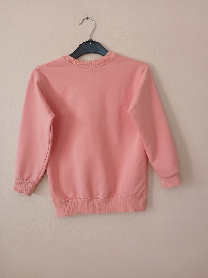 Pembe Barbie Baskılı Kız Sweatshirt 7 8 yaş - Görsel 2