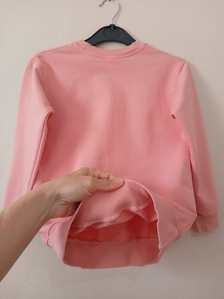 Pembe Barbie Baskılı Kız Sweatshirt 7 8 yaş - Görsel 4