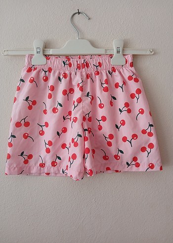 Kız Çocuk Kiraz Desenli Bol Kesim Şort 8 9 yaş - Görsel 3