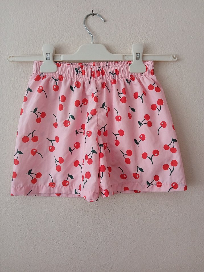 Kız Çocuk Kiraz Desenli Bol Kesim Şort 8 9 yaş - Görsel 3