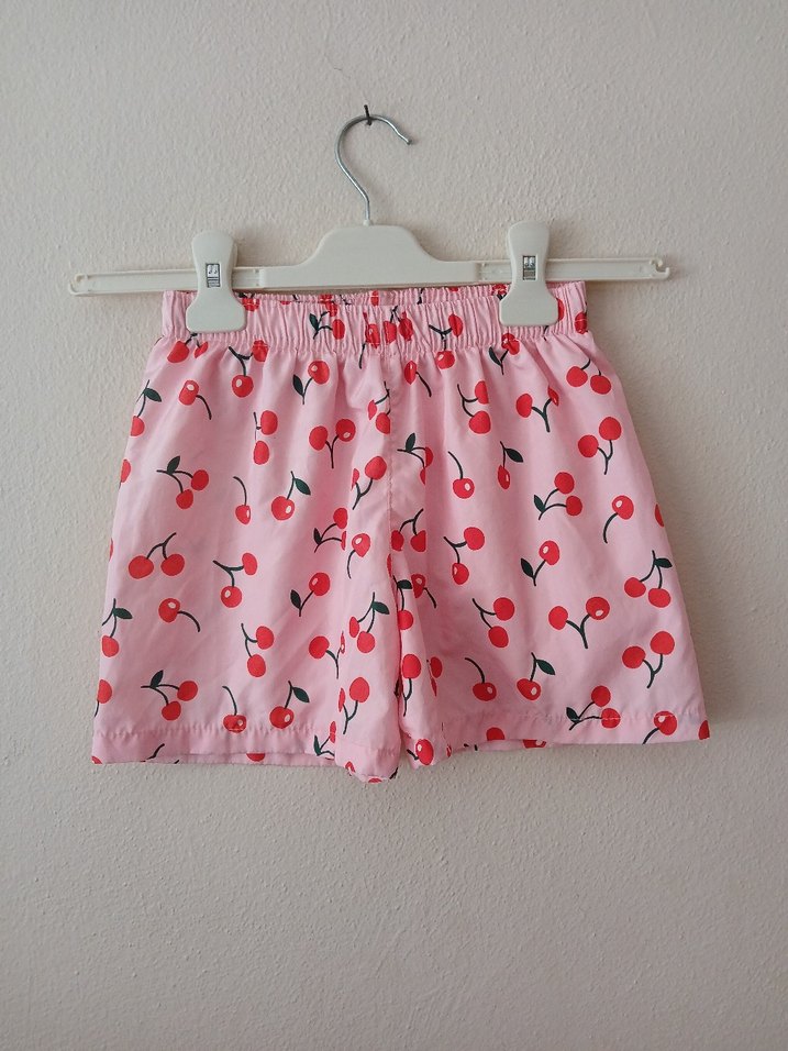Kız Çocuk Kiraz Desenli Bol Kesim Şort 8 9 yaş - Görsel 2
