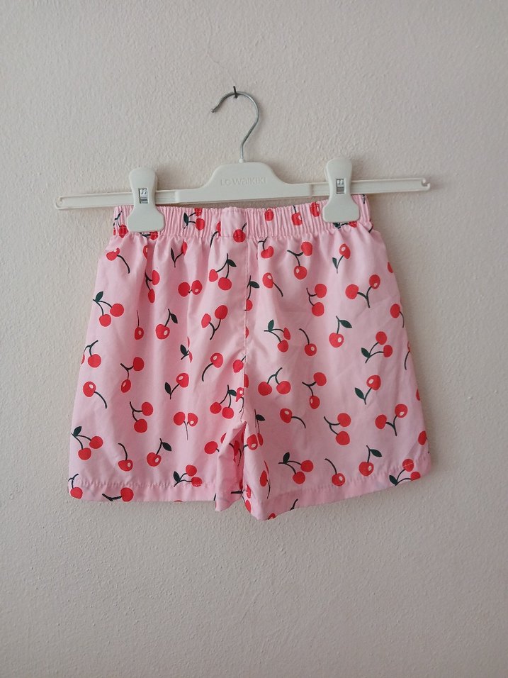 Kız Çocuk Kiraz Desenli Bol Kesim Şort 8 9 yaş - Görsel 4