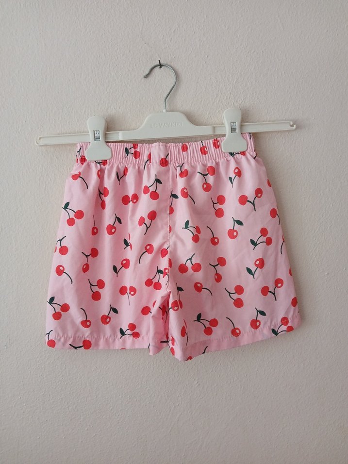 Kız Çocuk Kiraz Desenli Bol Kesim Şort 8 9 yaş - Görsel 5