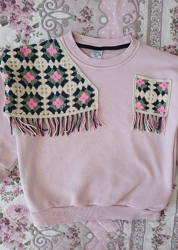 zara marka sweatshirt  Motif Detaylı 7 8 yaş - Görsel 16