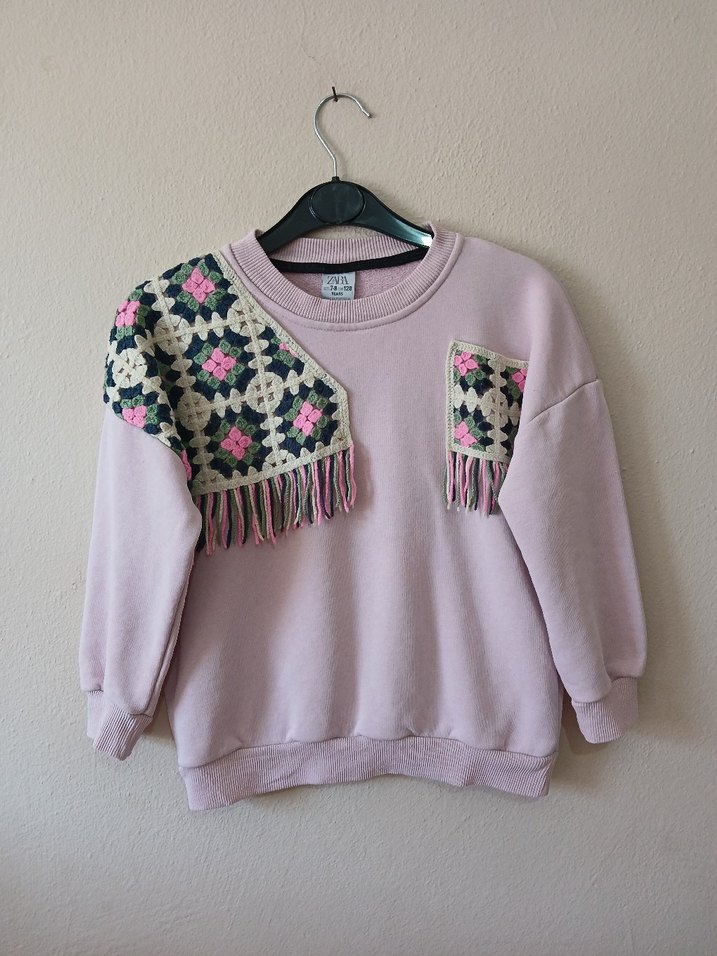 zara marka sweatshirt  Motif Detaylı 7 8 yaş - Görsel 5